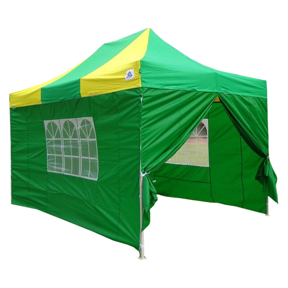 10' x 15' Deluxe Pop-Up Party Tent - Green and Yellow