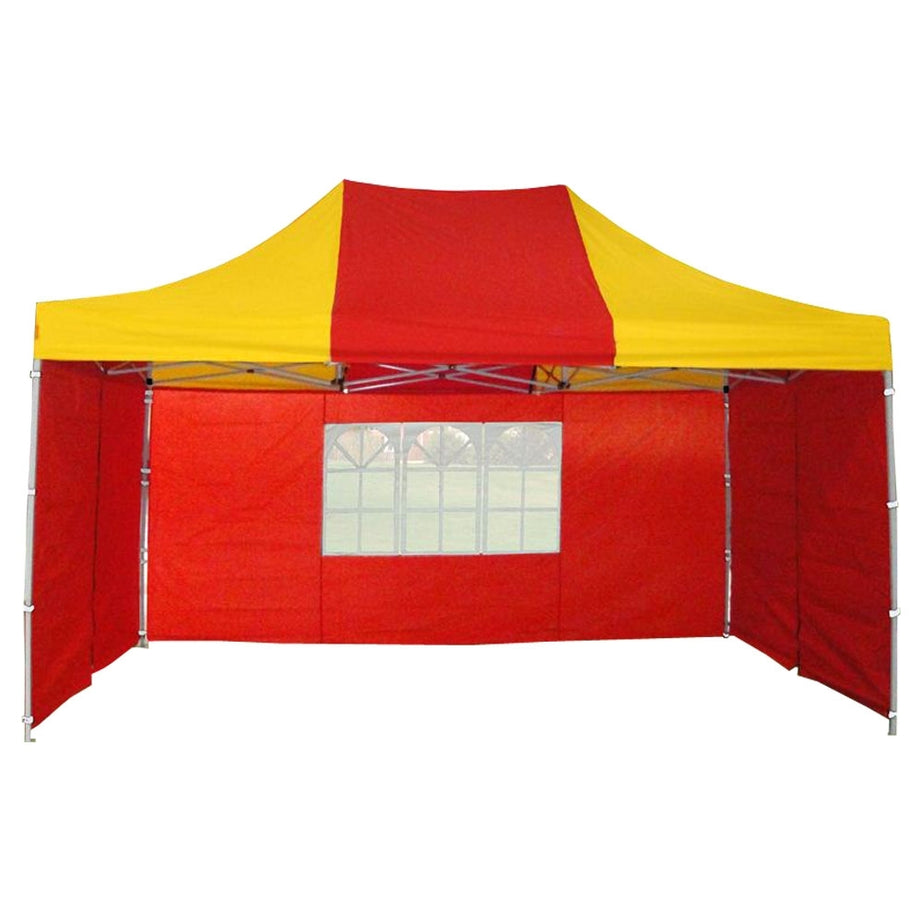 10' x 15' Premium Pop-Up Party Tent - Red and Yellow