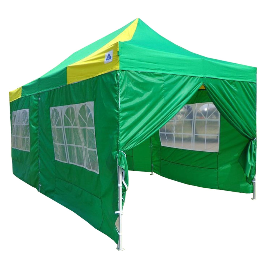 10' x 20' Deluxe Pop-Up Party Tent - Green and Yellow