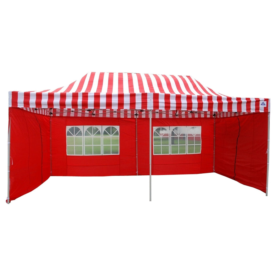 10' x 20' Deluxe Pop-Up Party Tent - Red Stripe