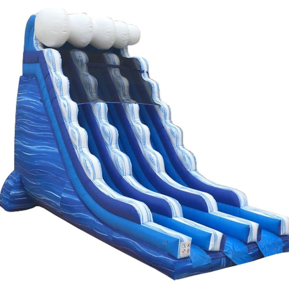 22' Double Lane Inflatable Water Slide, Blue Marble