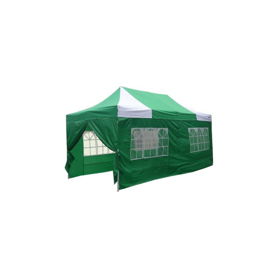 10' x 20' Premium Pop-Up Party Tent - Green and White