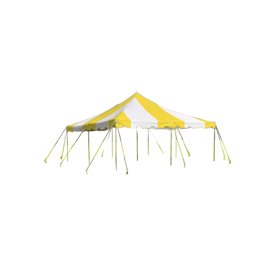 20' X 20' Commercial Steel Pole Tent - Yellow and White