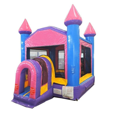 Compact Kids Castle Bounce House, Pink and Purple