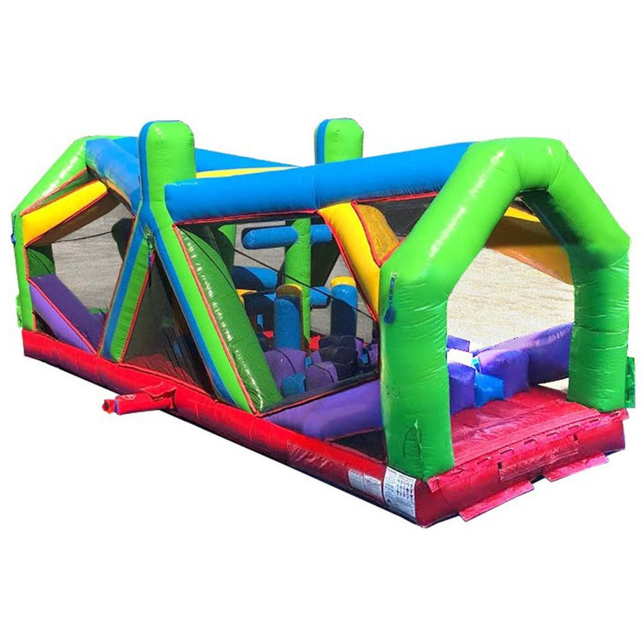 30' Extreme Inflatable Obstacle Course, Retro Rainbow Unit 4