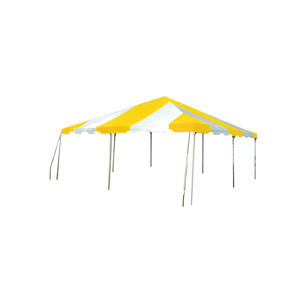 15' X 15' Commercial Aluminum Frame Tent - Yellow and White