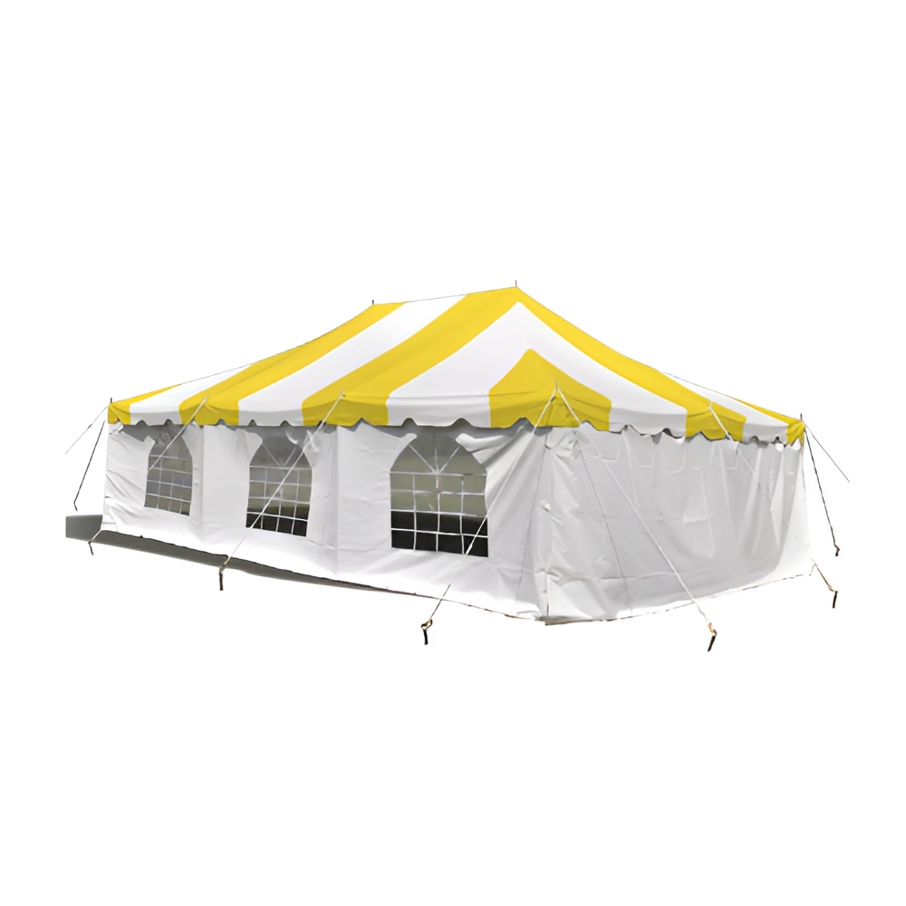 20' X 30' Commercial Steel Pole Tent with Sidewalls - Yellow