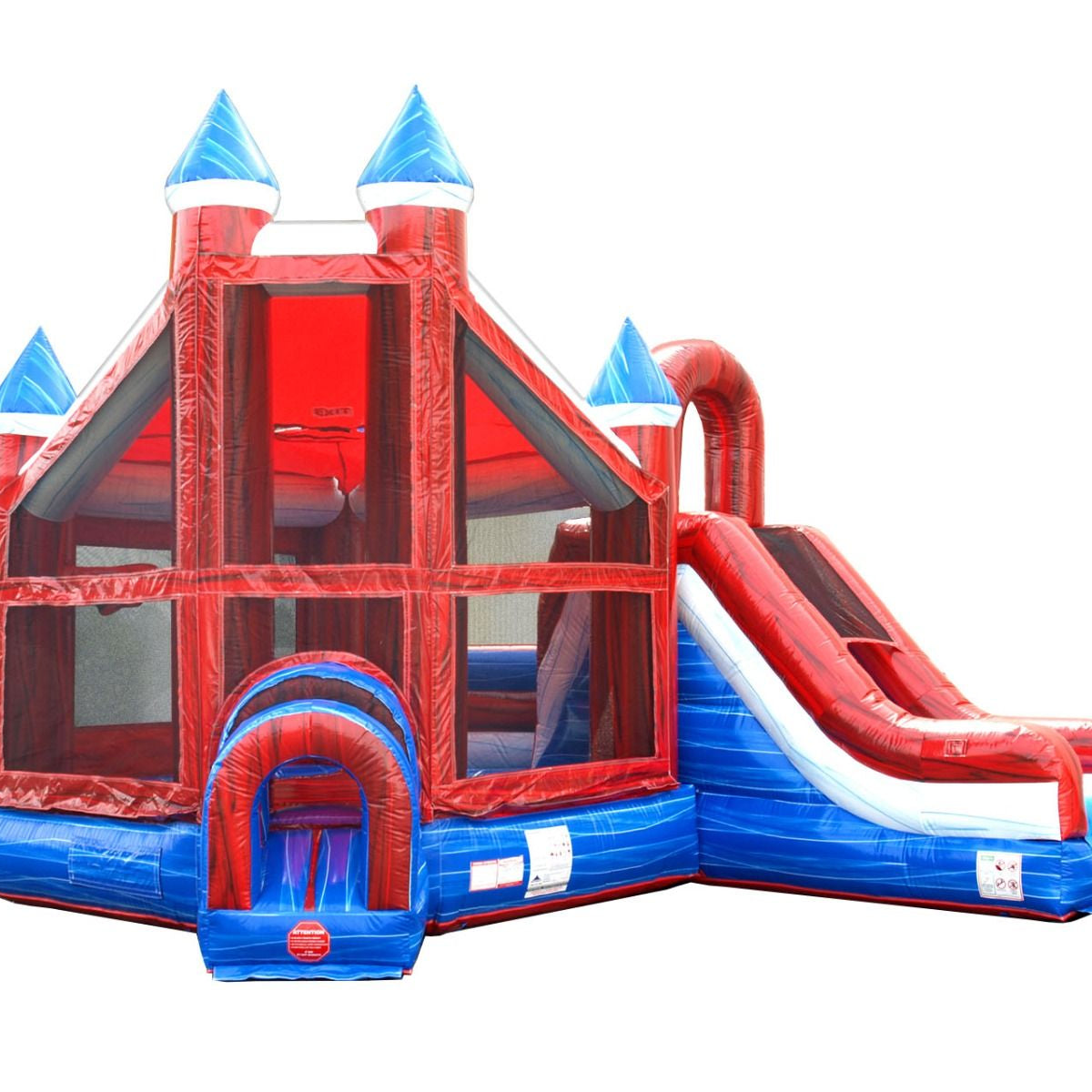 Deluxe Inflatable Bounce House with Slide, Red White Blue