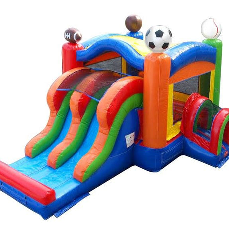 Inflatable Bounce House with Double Lane Slide, Sports