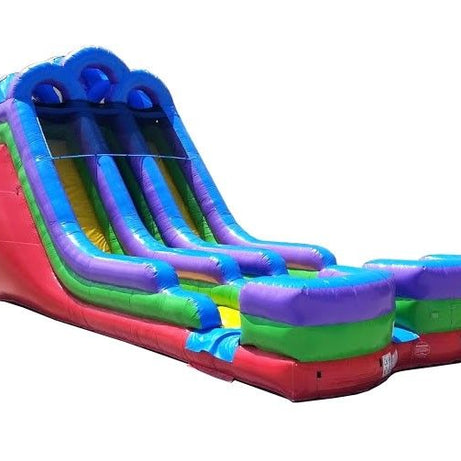 18' Double Lane Inflatable Water Slide, Retro Rainbow