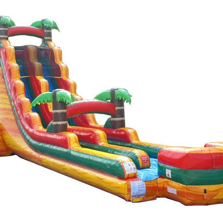 22' Inflatable Water Slide, Tropical Fire Marble