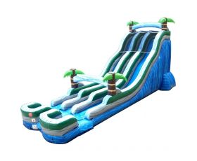 24' Double Lane Inflatable Water Slide, Tropical Marble