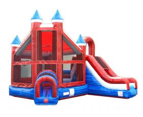 Deluxe Inflatable Bounce House with Slide, Red White Blue