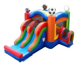 Inflatable Bounce House with Double Lane Slide, Sports