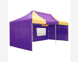 10' x 20' Deluxe Pop-Up Party Tent - Purple and Yellow