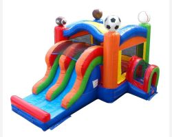 Inflatable Bounce House with Double Lane Slide, Sports